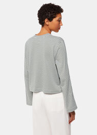 Stripe Crop Long Sleeve Tee